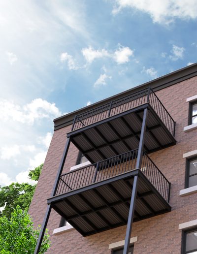 Réalisation balcon en aluminium, installation et conception par Aluminium Émile Forest
